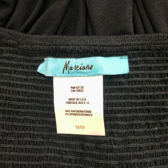 Marciano Boho Halter Top Shirred Plunge V-Neck Black Metallic Medium - Picture 6 of 7